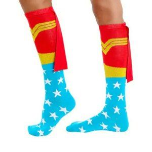Wonder Woman Knee High Socks Cape New